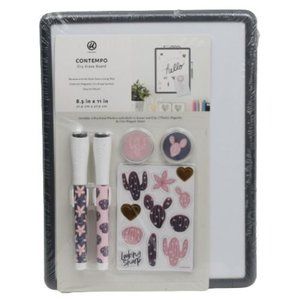 U Brands Contempo Magnetic Dry Erase Board with Markers Magnets 8.5 x 11